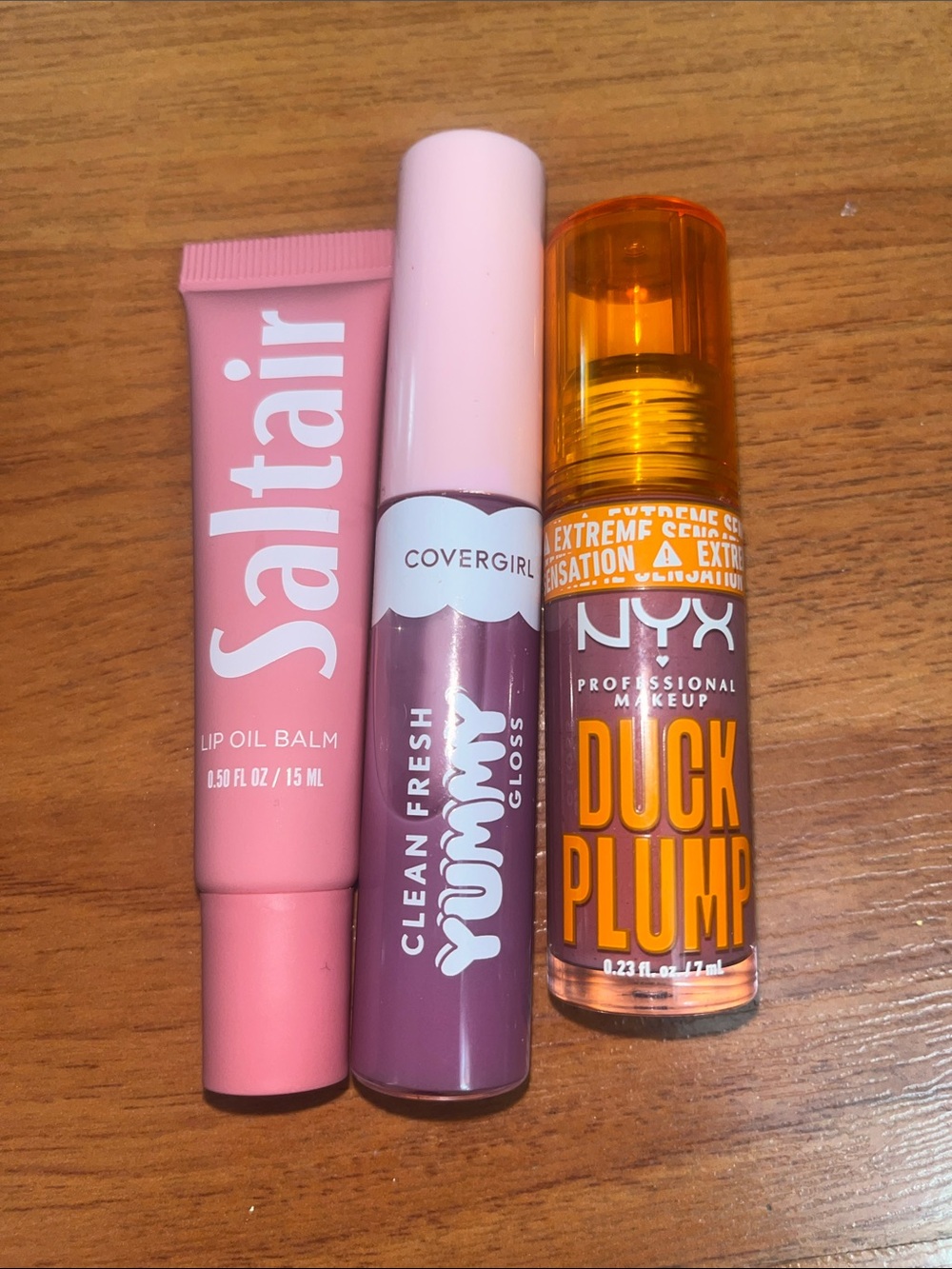 Bundle of Three Lippies - Saltair, COVERGIRL & NYX lip gloss/oil/balm